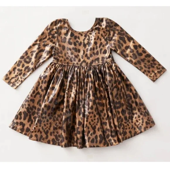 open lace back dress Starlet Swing Dress in Pink Leopard Print